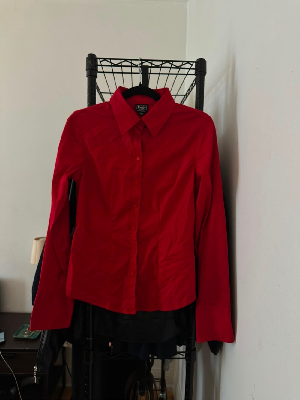 twik Red Collared Button-Up Shirt